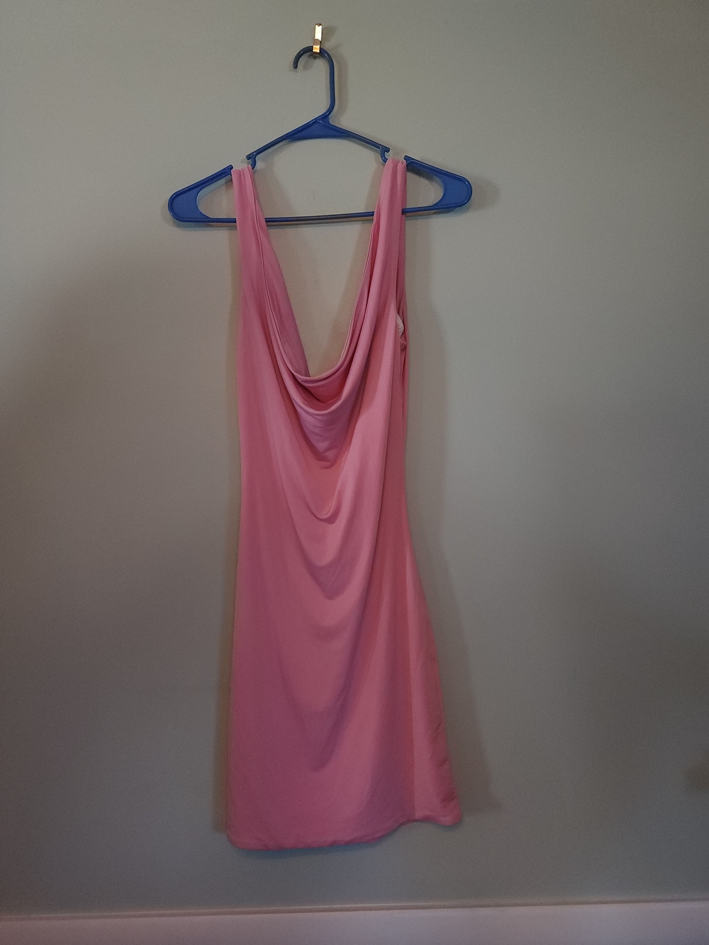 Meshki Pink Drape-Front Slip Dress